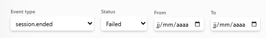 Delivery history filters