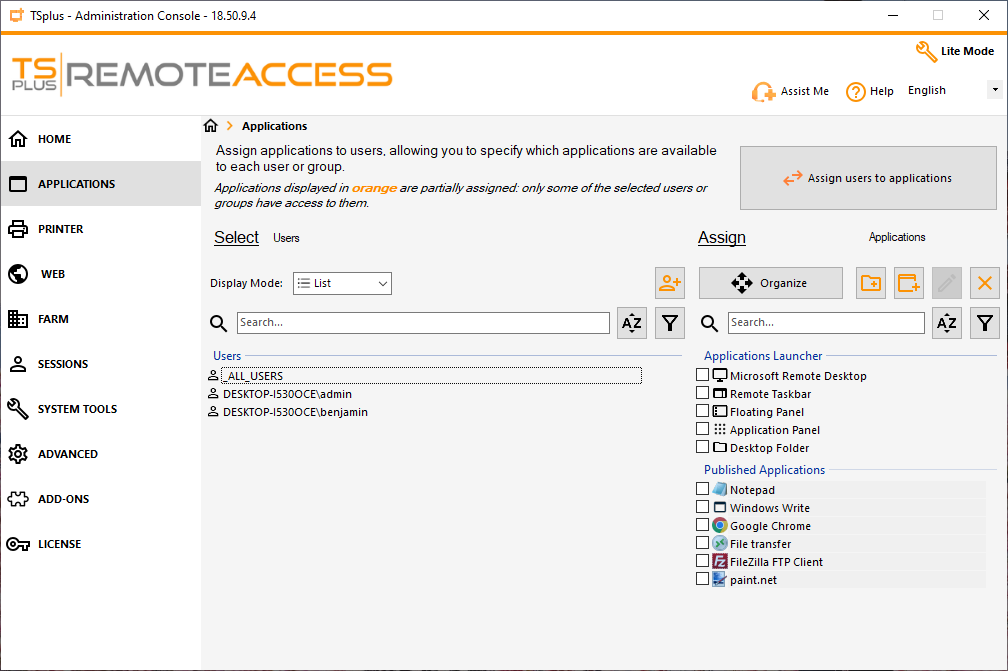 AdminTool Applications Flipped